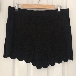 Black scalloped shorts